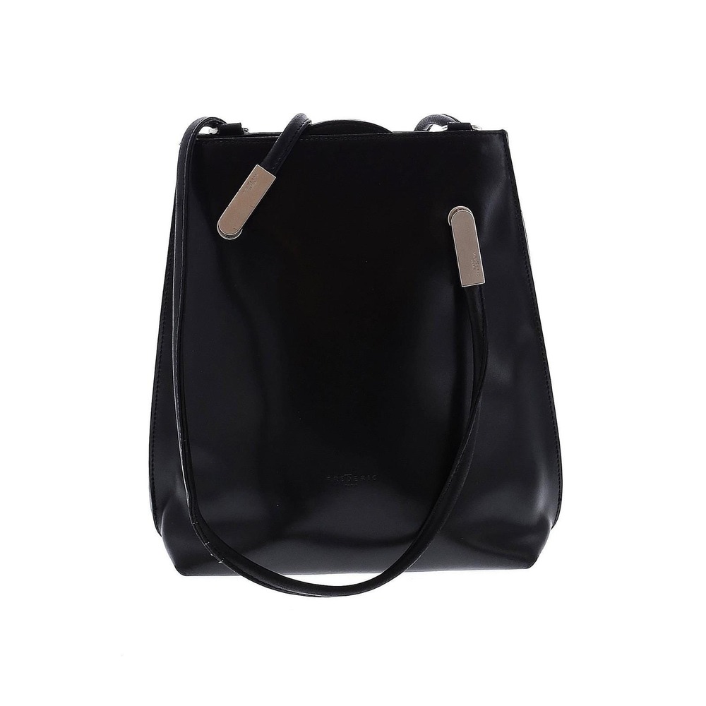 Frederic Paris Convertible Backpack Shoulder Bag Womens Black Leather tote
